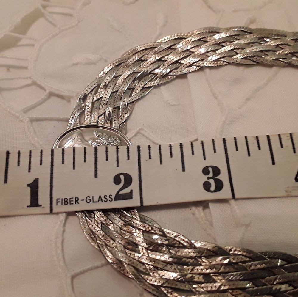 VTG SOLID 925 STERLING CAMEO CHOKER , 14 " ITALY - Picture 5 of 8